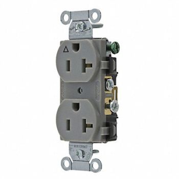GRAINGER APPROVED Receptacle Gray 20A 3 Wires Side Winning, 52HD79