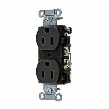 GRAINGER APPROVED Receptacle Blk 15A 3 Wires Side Winning, 52HD81