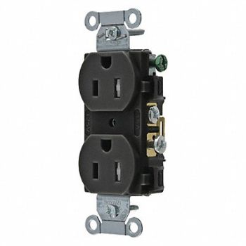 GRAINGER APPROVED Receptacle Blk 15A Tamper Resist. Nylon, 52HD82