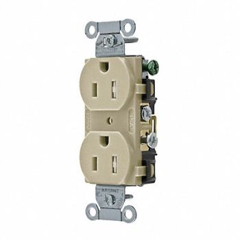 GRAINGER APPROVED Receptacle 15A 3 Wires Side Winning, 52HD86