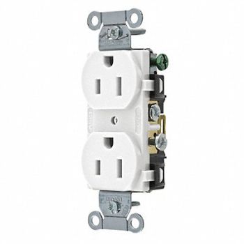GRAINGER APPROVED Receptacle White 15A 125VAC Side Winning, 52HD87