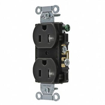 GRAINGER APPROVED Receptacle Black 20A Nylon Side Winning, 52HD89