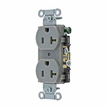 GRAINGER APPROVED Receptacle Gray 20A 125VAC Side Winning, 52HD90