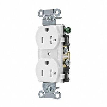 GRAINGER APPROVED Receptacle White 20 A 2P3W Side 1PK, 52HD95