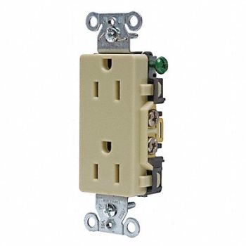 GRAINGER APPROVED Receptacle Ivory 15A Flush Mount 125VAC, 52HE02
