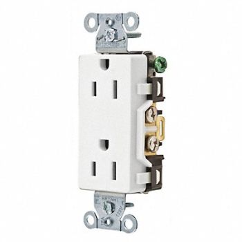GRAINGER APPROVED Receptacle White 15A Flush Mount 125VAC, 52HE04