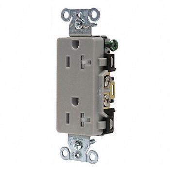 GRAINGER APPROVED Receptacle Gray 20A Decorator Outlet, 52HE10