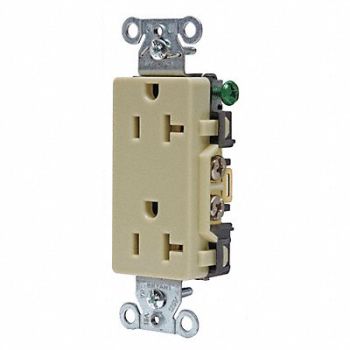 GRAINGER APPROVED Receptacle Ivory 125VAC Decorator Outlet, 52HE11