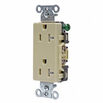 GRAINGER APPROVED Receptacle Ivory Decorator Receptacles, 52HE12