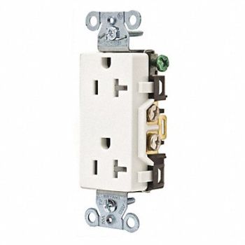 GRAINGER APPROVED Receptacle White Decorator Receptacles, 52HE15