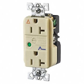 GRAINGER APPROVED Receptacle 20A Decorator Outlet 125VAC, 52HE24