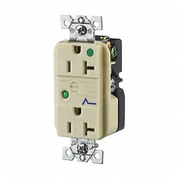 GRAINGER APPROVED Receptacle 20A Audible Alarm Flush Mount, 52HE31