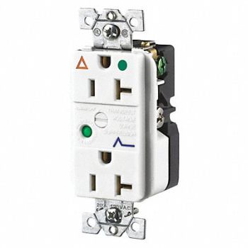 GRAINGER APPROVED Receptacle White 20A Decorator Outlet, 52HE36