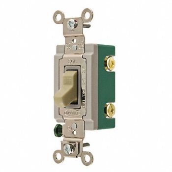 GRAINGER APPROVED Wall Switch 30A Ivory 1-Pole Type Toggle, 52HE40