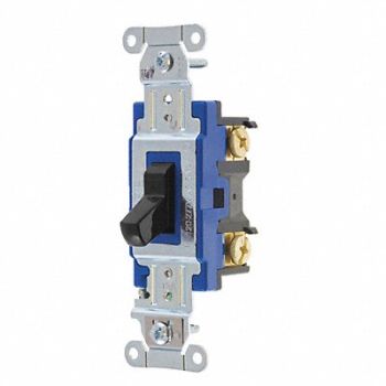 GRAINGER APPROVED Wall Switch 15A Black 1-Pole Type Toggle, 52HE43