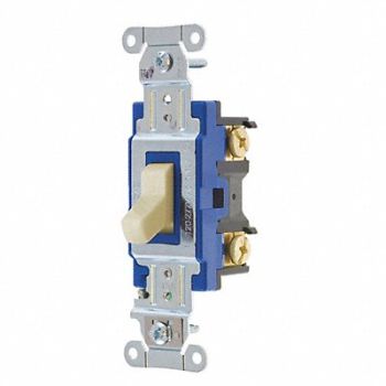 GRAINGER APPROVED Wall Switch 15A Ivory 1-Pole Type Toggle, 52HE45