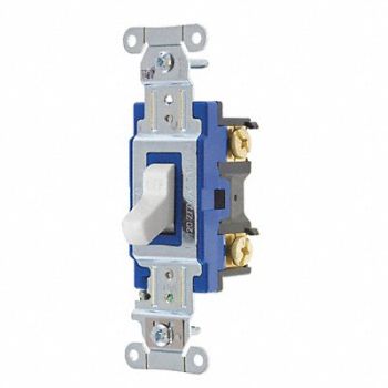 GRAINGER APPROVED Wall Switch 15A White 1-Pole Type Toggle, 52HE47