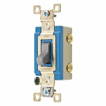 GRAINGER APPROVED Wall Switch 15A Gray 2-Pole Type Toggle, 52HE48
