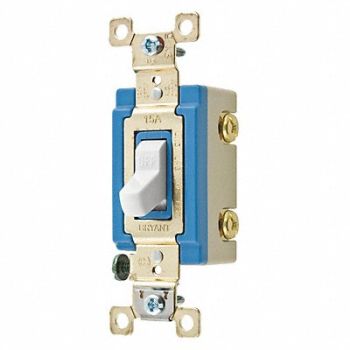 GRAINGER APPROVED Wall Switch 15A White 2-Pole Type Toggle, 52HE50