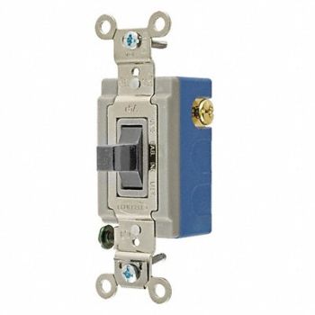 GRAINGER APPROVED Wall Switch 15A Gray Toggle 1/2 to 2 HP, 52HE56
