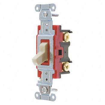 GRAINGER APPROVED Wall Switch Ivory 1-Pole Type 1 to 2 HP, 52HE59