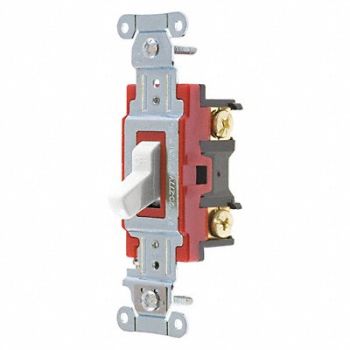 GRAINGER APPROVED Wall Switch 20A White 1-Pole Type Toggle, 52HE61