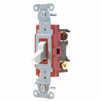 GRAINGER APPROVED Wall Switch 20A White 3-Way Type Toggle, 52HE71