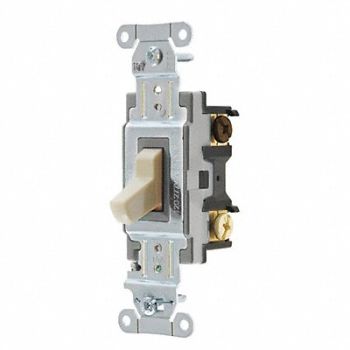 GRAINGER APPROVED Wall Switch 15A Ivory Toggle 1 to 2 HP, 52HF10