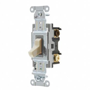 GRAINGER APPROVED Wall Switch 20A Ivory Toggle 1 to 2 HP, 52HF13