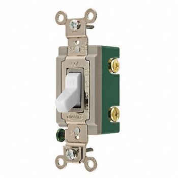 HUBBELL Wall Switch 30A White 2-Pole Type 2 HP, 52HF31