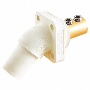 HUBBELL Angled Receptacle White Double Set Screw, 52HF35