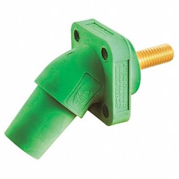 HUBBELL Angled Receptacle Green Threaded Stud, 52HF39