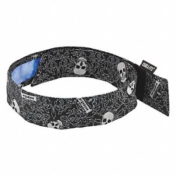 CHILL-ITS BY ERGODYNE Evaporative Cooling Bandana Black/White, 52HZ94