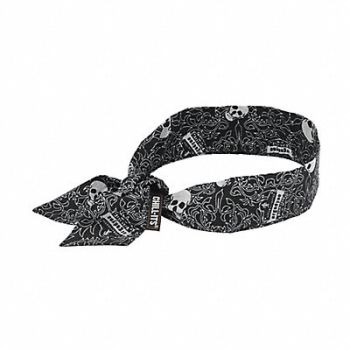 CHILL-ITS BY ERGODYNE Evaporative Cooling Bandana Black/White, 52HZ97