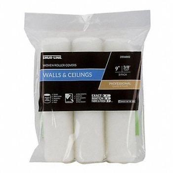 SHUR-LINE Roller Cover 9 L 3/8 Nap Woven PK3, 52JC12