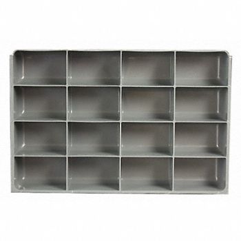 DURHAM MFG DrwInsrt Gry 16Cmptnt PlyPrp Fit91/4 Box, 52JD38