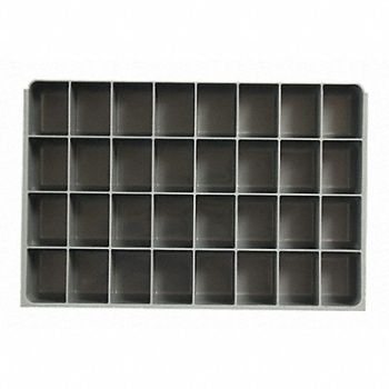 DURHAM MFG DrwInsrt Gry 32Cmptmnt PlyPrp Fit12 Box, 52JD32