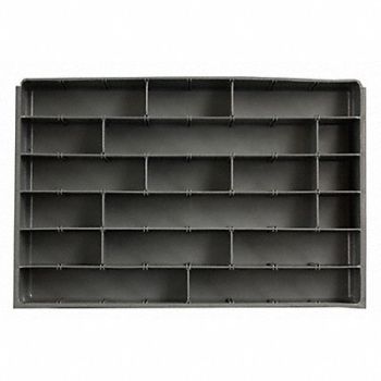 DURHAM MFG DrwInsrt Gry 6Cmptmnt PlyPrp Fit12 Box, 52JD34