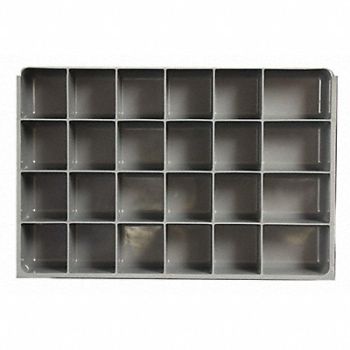 DURHAM MFG DrwInsrt Gry 24Cmptnt PlyPrp Fit91/4 Box, 52JD42