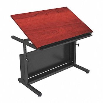 VERSA PRODUCTS Slanted Art Table 30 D Cherry Top, 52JD65