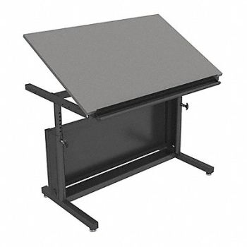 VERSA PRODUCTS Slanted Art Table 30 D Gray Top, 52JD66