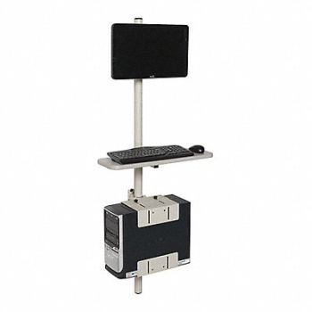 VERSA PRODUCTS Computer Station Adjustable 24 W Gray, 52JD72