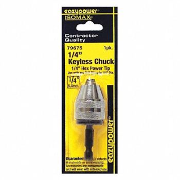 EAZYPOWER Drill Chuck Steel Size 1/4, 52JL85