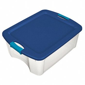 STERILITE Storage Tote Clear/Blue Polypropylene, 52JM01