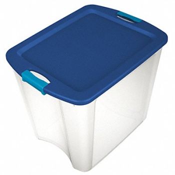 STERILITE Storage Tote Clear/Blue Polypropylene, 52JM03