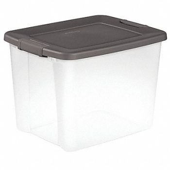 STERILITE Storage Tote Clear/Gray Polypropylene, 52JM07