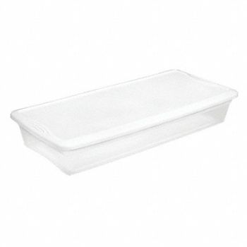 STERILITE Storage Tote Clear/White Polypropylene, 52JM10
