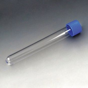 GLOBE SCIENTIFIC Test Tube with Cap 12mL 120mmL PS PK1000, 52JV70