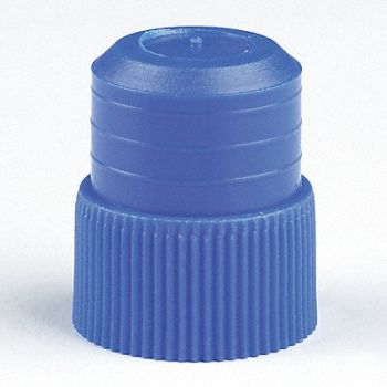 GLOBE SCIENTIFIC Plug Cap Polyethylene Blue PK1000, 52JW45