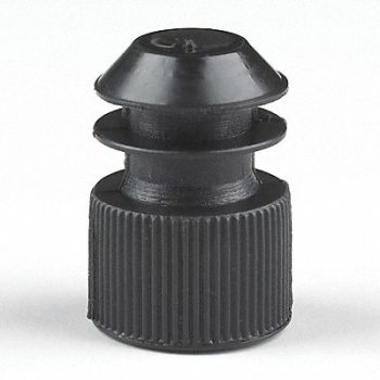 GLOBE SCIENTIFIC Flange Cap Polyethylene Black PK1000, 52JW52
